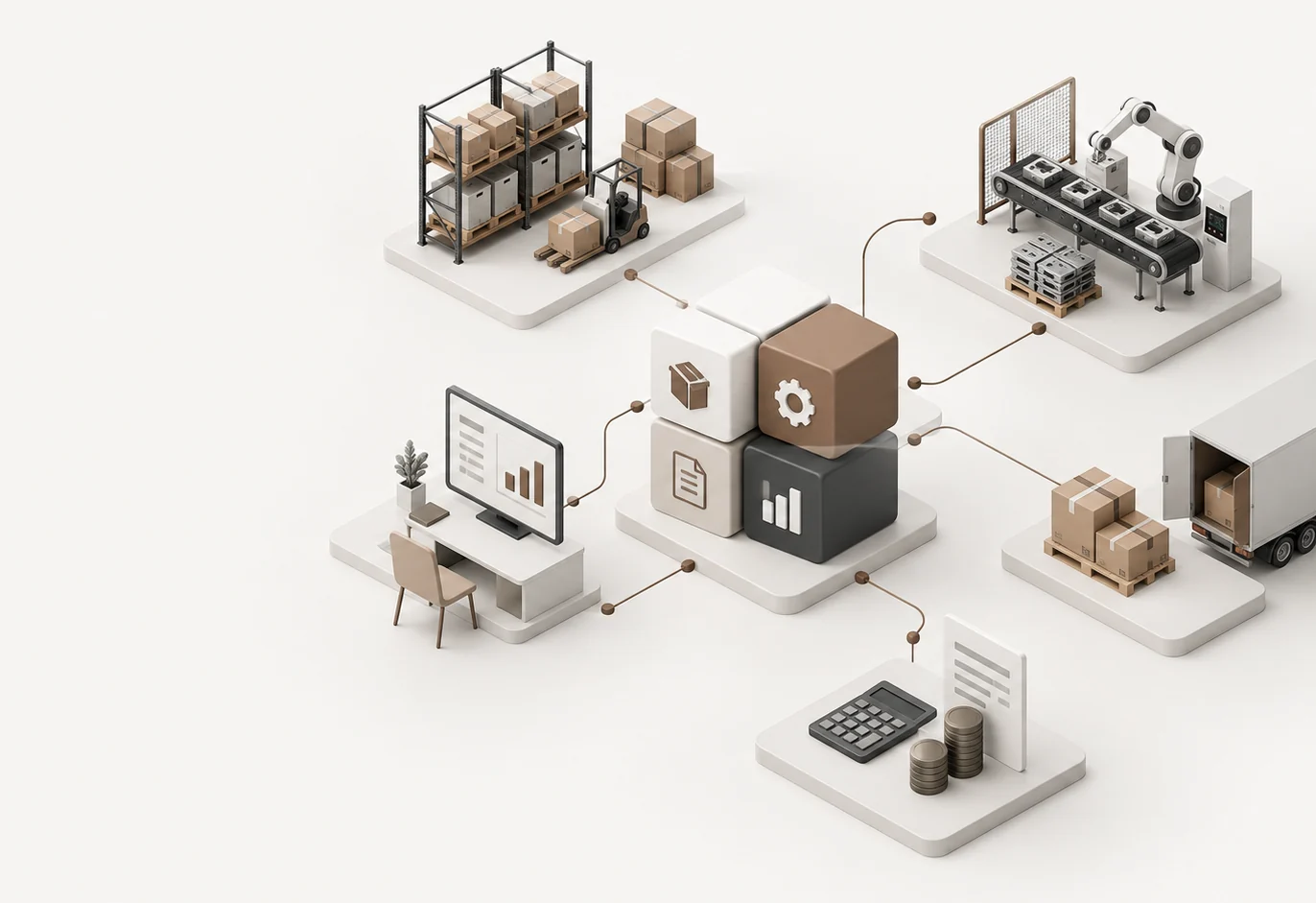 Odoo connects office, warehouse, production and shipping