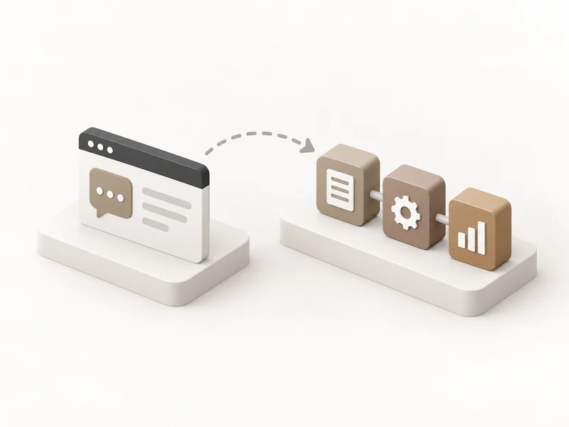 A message turning into three connected apps