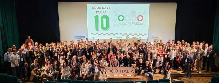 La foto di gruppo di Odoo Days Italia 2024
